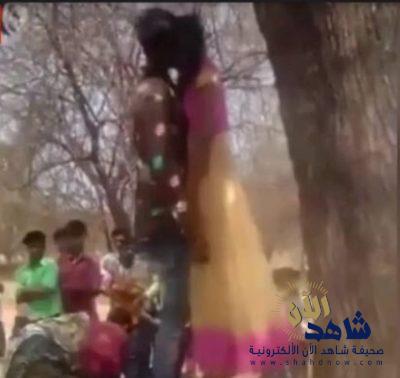 شاهد الآن بالفيديو: شاب وفتاة يقومان بالإنتحار معاً شنقاً على جذع شجرة بعد رفض العائلة تزويجهما