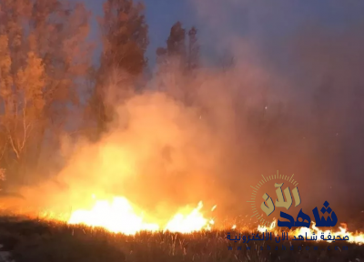 حريق يلتهم ثلاث مزارع ومنزل بمحافظة دومة الجندل