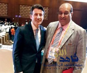 نواف بن محمد يتلقى تهنئة رئيس واعضاء الاتحاد الدولي لا لعاب القوى