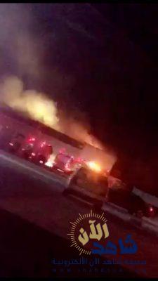 بالفيديو والصور حريق بمستودع شركة مياه بالمبرز