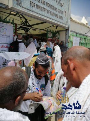 مركز الهيئة العامة التطوعي بمنى يستقبل سيل من الحجاج في أول ايام العيد