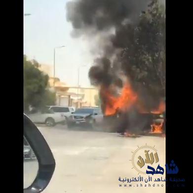 شاهد.. قائد جمس أكاديا الشجاع يصدم سيارة مشتعلة تفاديًا لكارثة