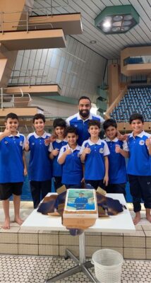 منسوبي سباحة الهلال يحتفلون بماجستير العبيد وعودة الزهراني