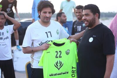 رئيس رابطة الأحساء ( السبيعي ) يفتتح ملعب نادي رمال جواثا