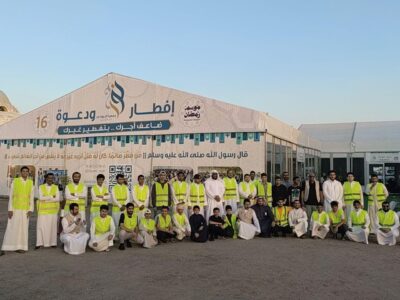 80 متطوعا يقدمون الافطار لـ 1500 صائم في مخيم إفطار ودعوة بجمعية نور