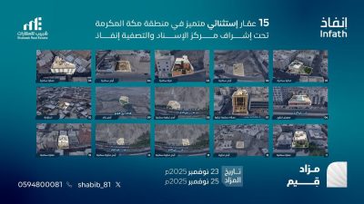 ” 15 فُرص استثمارية لا تُعوض ” بمنطقة مكة المكرمة