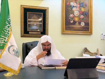 معالي الشيخ الأستاذ الدكتور السديس يلقي درسًا علميًا لطلاب الدكتوراه بجامعة الطائف