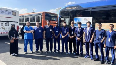 طلاب جامعة بيشة يشاركون في مبادرة الهلال الاحمر بمكة المكرمة