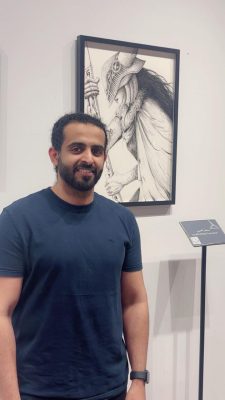 الإنسان حين يختبئ خلف قناع القوة ، للفنان سلمان العتيبي