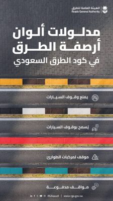 “هيئة الطرق” توضح مدلولات ألوان الأرصفة وفقًا للكود السعودي